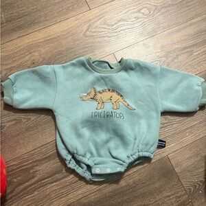 Green Dinosaur Baby Onesie